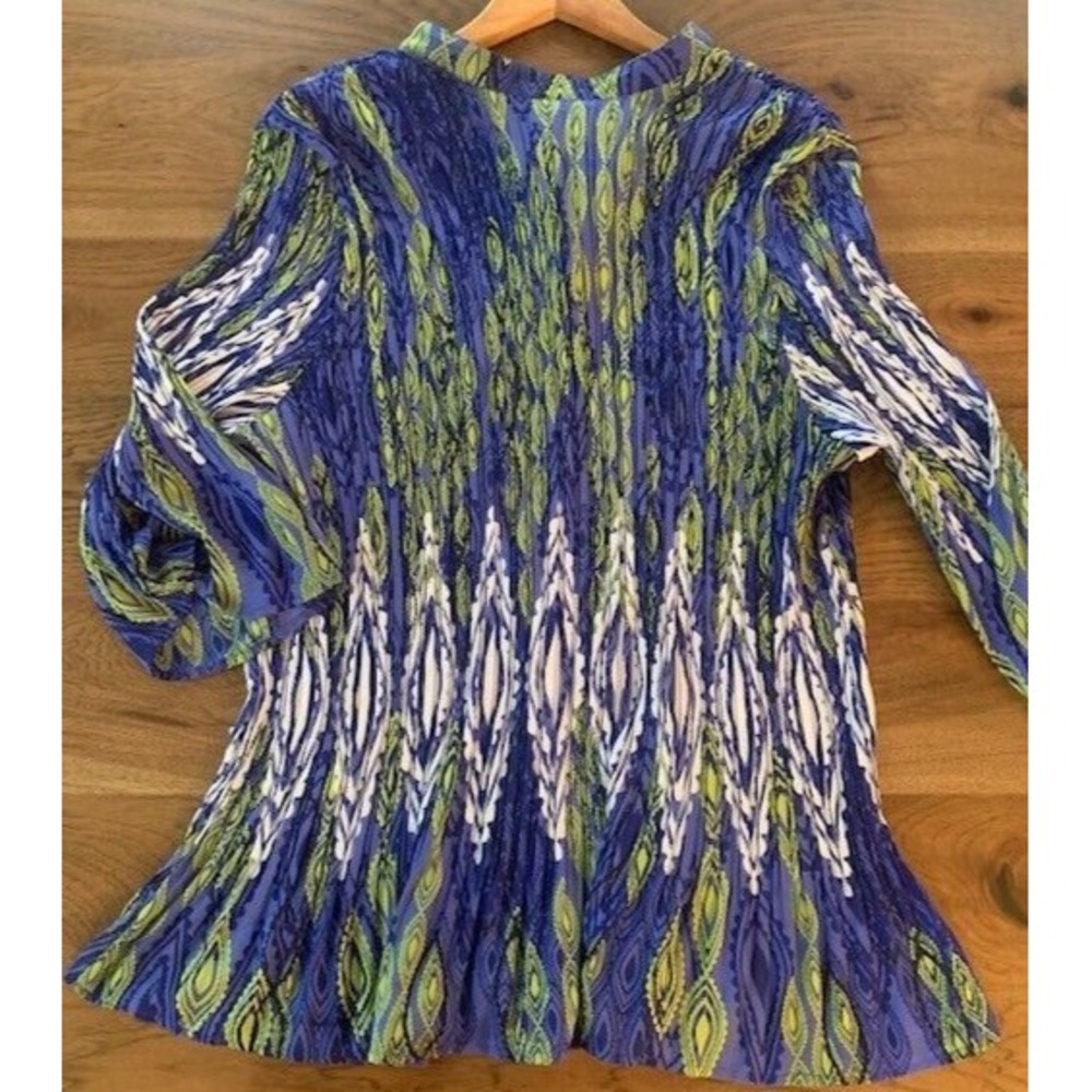 NEW Maggie Barnes Tunic Womens 2X Turquoise Artsy Cottage Core Plus‎ Size - Picture 9 of 16